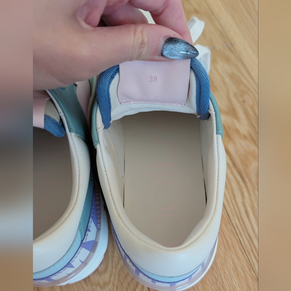 NEW Jimmy Choo Florent Sneakers – Cream & Pink Size 38 - Picture 11 of 11